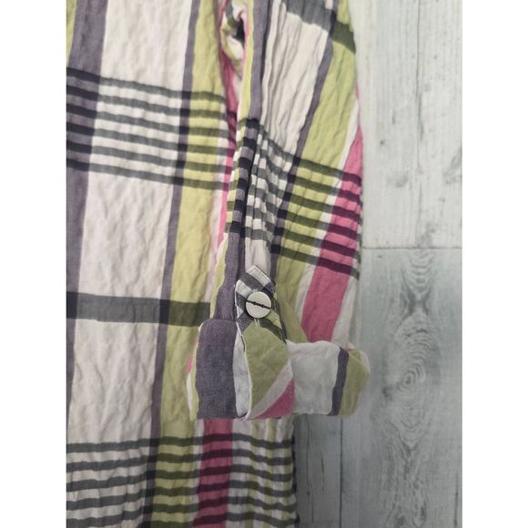 Habitat Crinkle Plaid Relaxed Fit Mature Button Up/ Down Shirt Sz. M - Picture 5 of 6